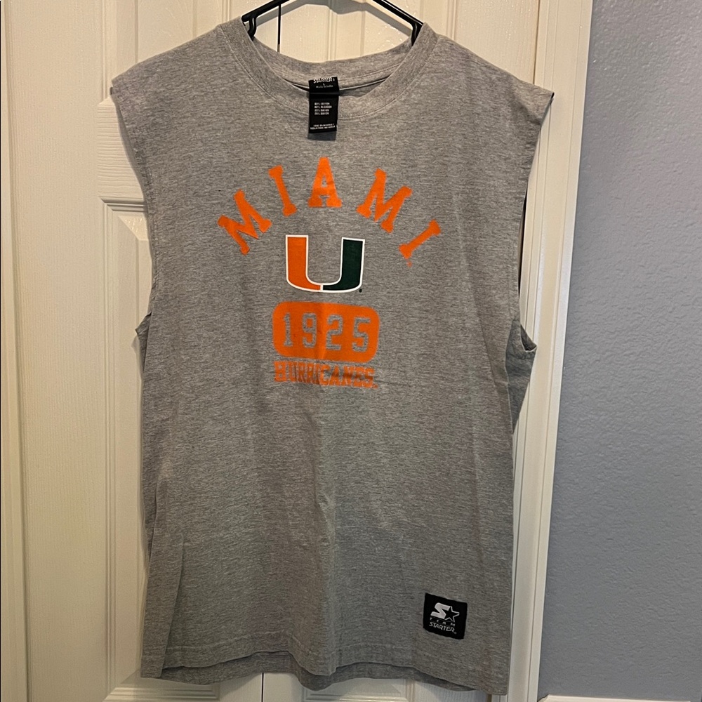 STARTER Gray Miami Graphic Sleeveless Tee